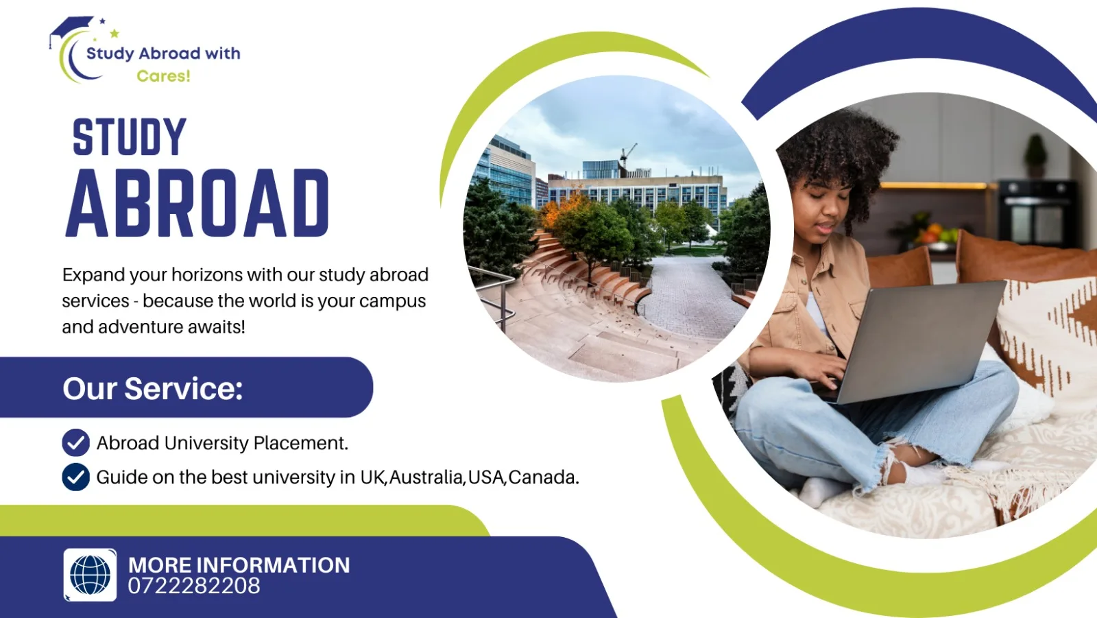 Student preparing for international exams and study abroad